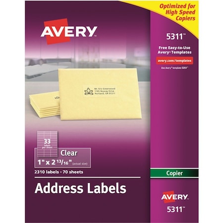Avery Label, Cpr, 2-13/16X1Cl2310 2310PK AVE5311